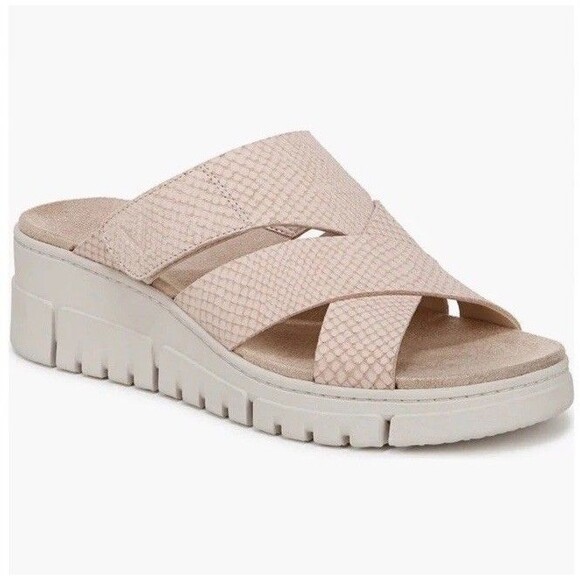 Vionic Women’s Uptown Sunset Wedge Sandal Cameo Rose Nubuck Pink 10 Wide - Picture 1 of 9